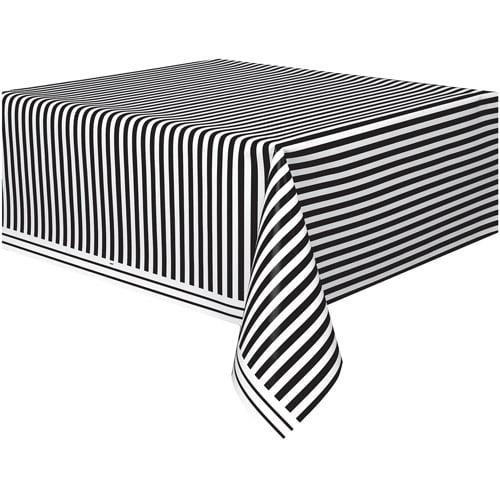 Tablecloth Stripe Black And White Stripe Gingham Soft Black Cotton Table Cloth